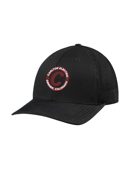 Richardson Adjustable Snapback Original 112 Trucker Cap Black w/Black Mesh w/Carlton Electric Logo
