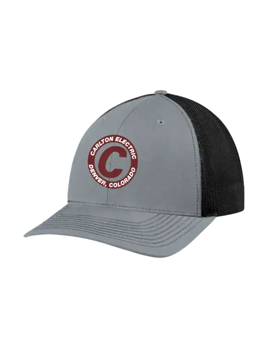 Richardson Adjustable Snapback Original 112 Trucker Cap Heather Grey w/Black Mesh w/Carlton Electric Logo