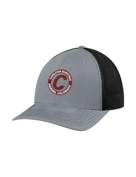 Richardson Adjustable Snapback Original 112 Trucker Cap Heather Grey w/Black Mesh w/Carlton Electric Logo