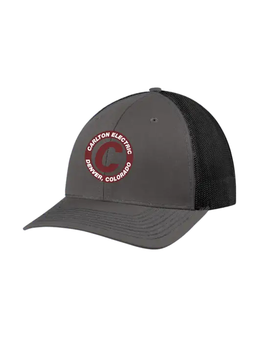 Richardson Adjustable Snapback Original 112 Trucker Cap Dark Grey w/Black Mesh w/Carlton Electric Logo