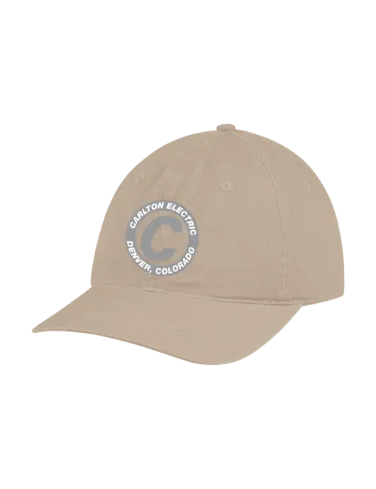 Garment Washed Unstructured Twill Tan Cap w/Carlton Electric Logo