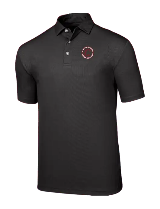Callaway Birdseye Black Polo w/Carlton Electric Logo
