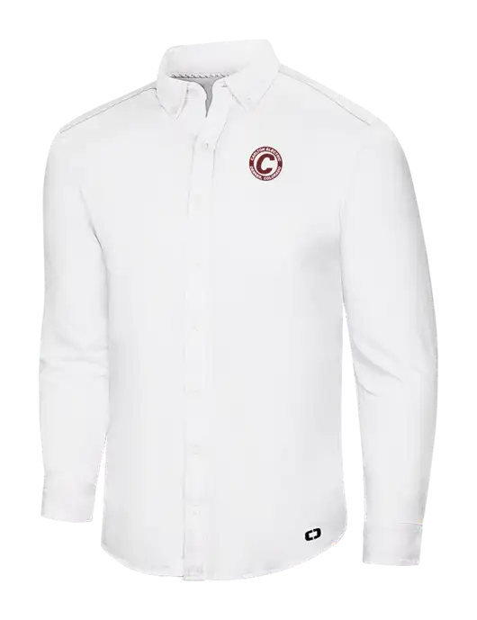 OGIO Bright White Modern Code Stretch Button-Up Shirt w/Carlton Electric Logo
