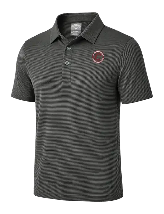Callaway Black Fine Line Stripe Polo w/Carlton Electric Logo