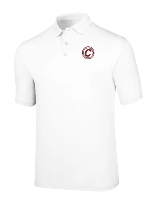 Callaway Opti-Dri White Chev Polo w/Carlton Electric Logo