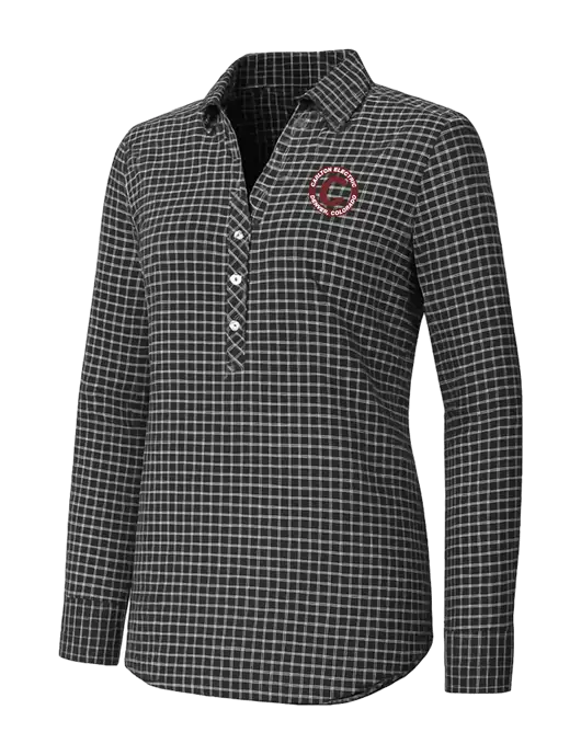 Womens Dark Grey/White City Stretch Shirt w/Carlton Electric Logo