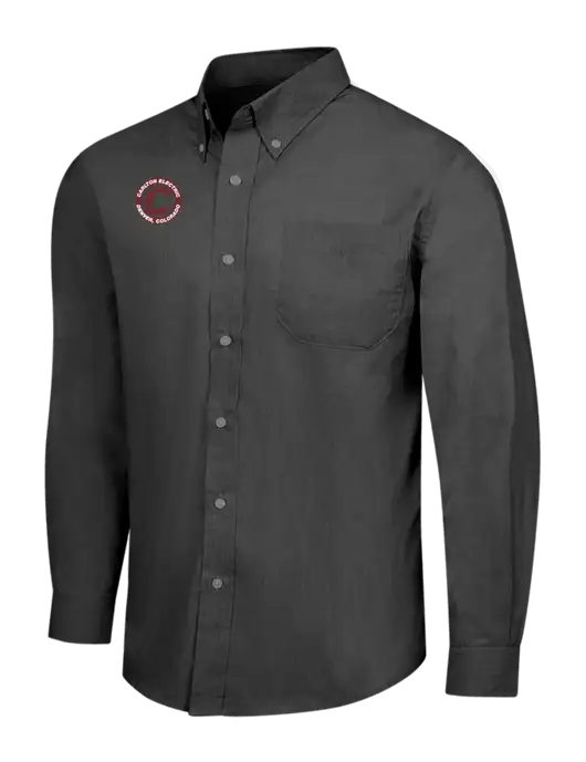 Soft Black Crosshatch Easy Care Shirt w/Carlton Electric Logo
