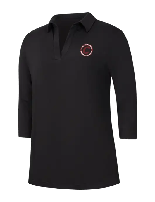 Womens Black Luxe Knit Tunic w/Carlton Electric Logo