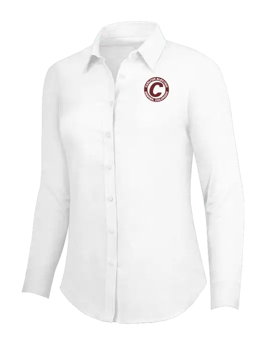 White Womens SuperPro Oxford Shirt w/Carlton Electric Logo