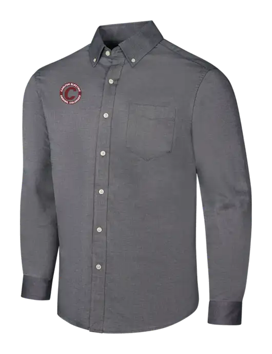 Dark Grey SuperPro Oxford Shirt w/Carlton Electric Logo