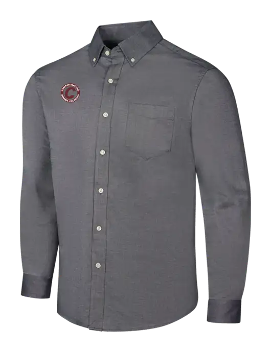 Dark Grey SuperPro Oxford Shirt w/Carlton Electric Logo