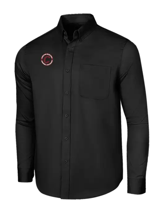 Long Sleeve Deep Black Superpro React Twill Shirt w/Carlton Electric Logo