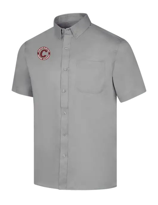 Short Sleeve Light Grey Superpro React Twill Shirt w/Carlton Electric Logo
