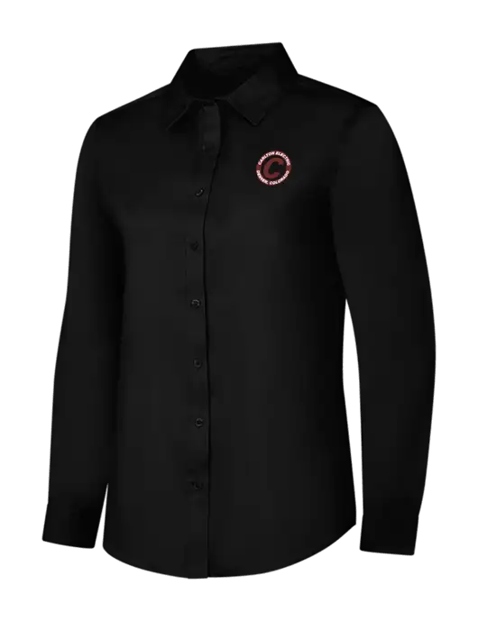Womens Black Long Sleeve Superpro React Twill Shirt w/Carlton Electric Logo
