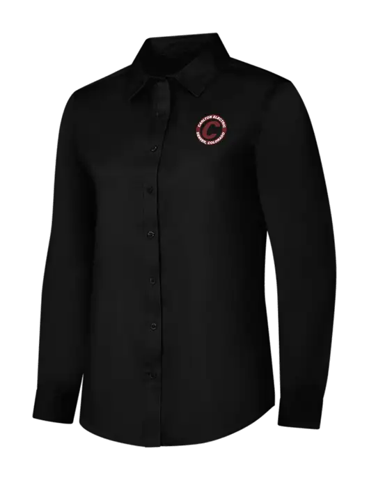 Womens Black Long Sleeve Superpro React Twill Shirt w/Carlton Electric Logo