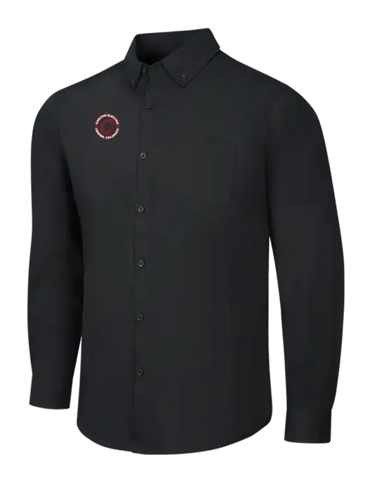 Black Long Sleeve Carefree Poplin Shirt w/Carlton Electric Logo