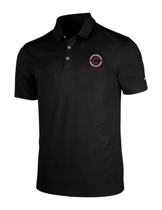 NIKE Black Dri-Fit Embossed Tri-Blade Polo w/Carlton Electric Logo