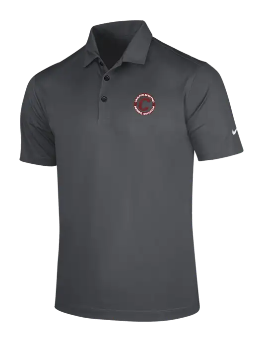 NIKE Dark Grey Dri-Fit Vertical Mesh Polo w/Carlton Electric Logo