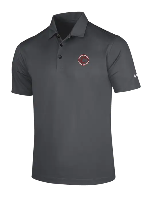 NIKE Dark Grey Dri-Fit Vertical Mesh Polo w/Carlton Electric Logo