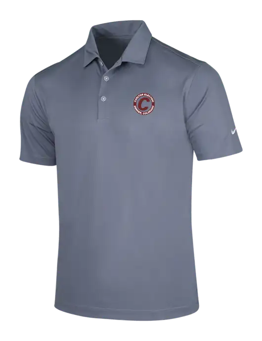 NIKE Medium Grey Dri-Fit Vertical Mesh Polo w/Carlton Electric Logo
