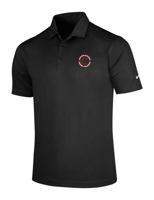 NIKE Black Dri-Fit Vertical Mesh Polo w/Carlton Electric Logo