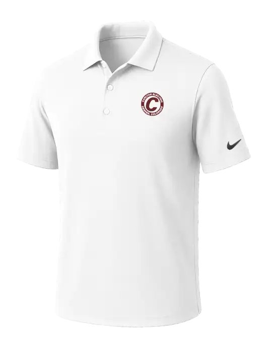 NIKE White Dri-Fit Micro Pique Polo w/Carlton Electric Logo