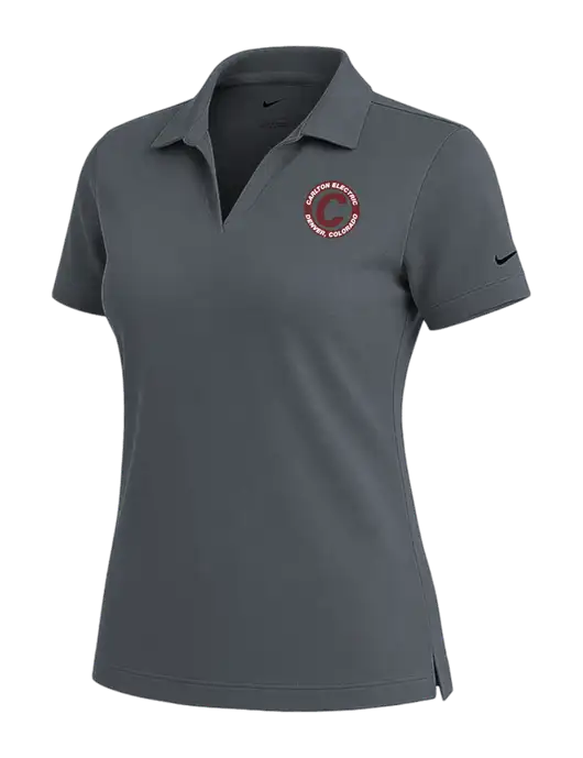 NIKE Dark Grey Womens Dri-Fit Micro Pique Polo w/Carlton Electric Logo