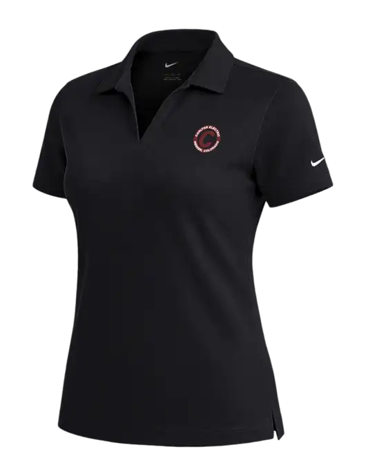NIKE Black Womens Dri-Fit Micro Pique Polo w/Carlton Electric Logo