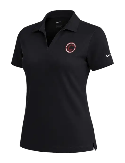 NIKE Black Womens Dri-Fit Micro Pique Polo w/Carlton Electric Logo