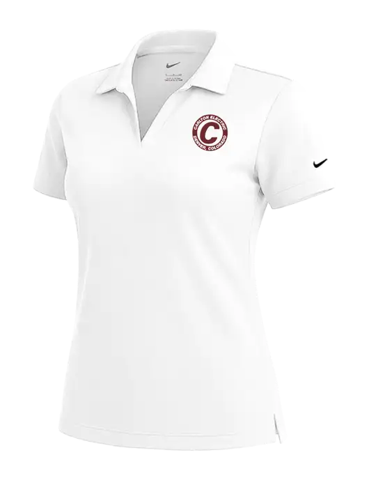 NIKE White Womens Dri-Fit Micro Pique Polo w/Carlton Electric Logo