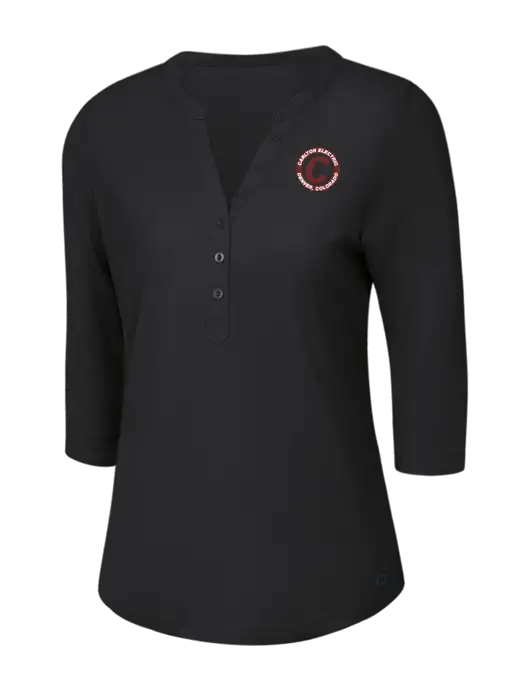 OGIO Blacktop Jewel Henley w/Carlton Electric Logo
