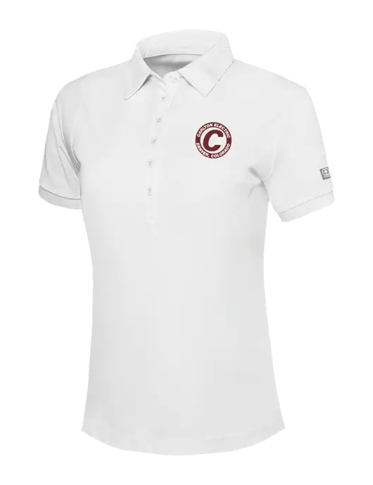 OGIO Womens Bright White Jewel Polo w/Carlton Electric Logo