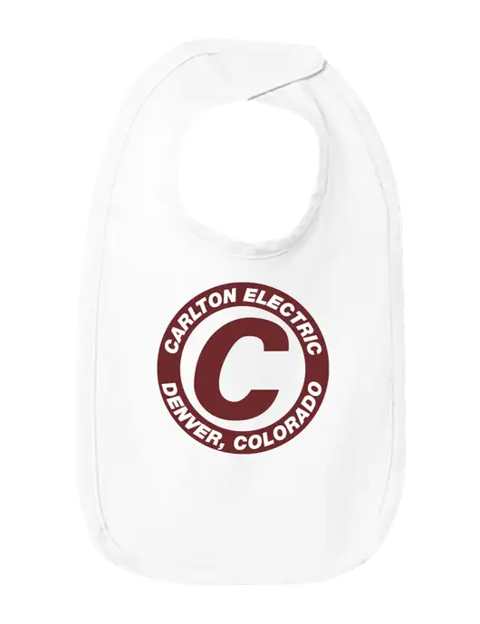 Rabbit Skins White Infant Premium Jersey Bib w/Carlton Electric Logo
