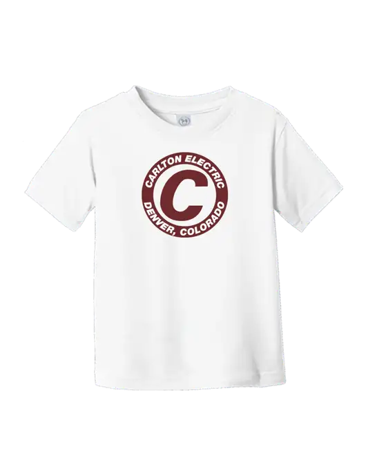 Rabbit Skins White Toddler Fine Jersey Tee w/Carlton Electric Logo