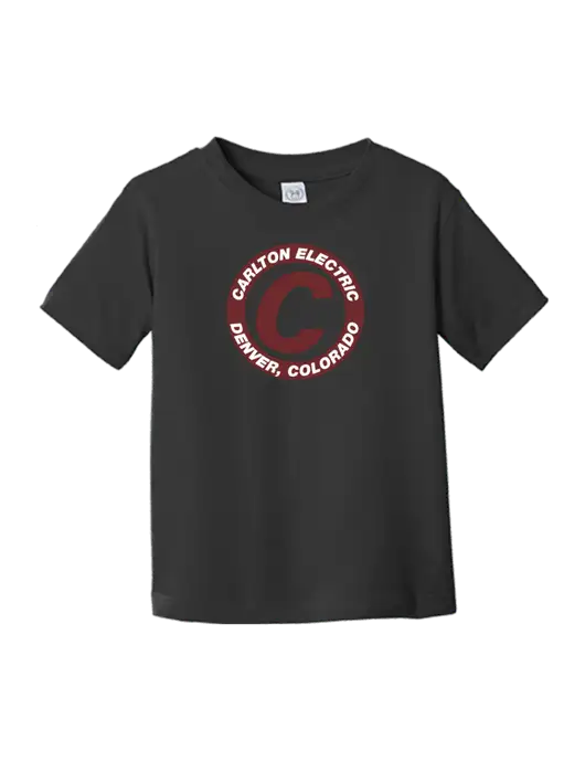 Rabbit Skins Black Toddler Fine Jersey Tee w/Carlton Electric Logo