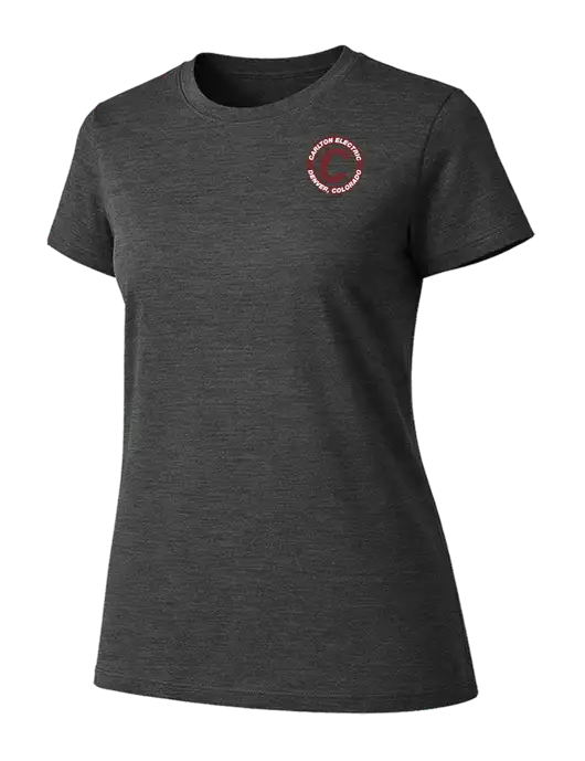 Womens Ring Spun Dark Heather Grey 4.5 oz T-Shirt w/Carlton Electric Logo