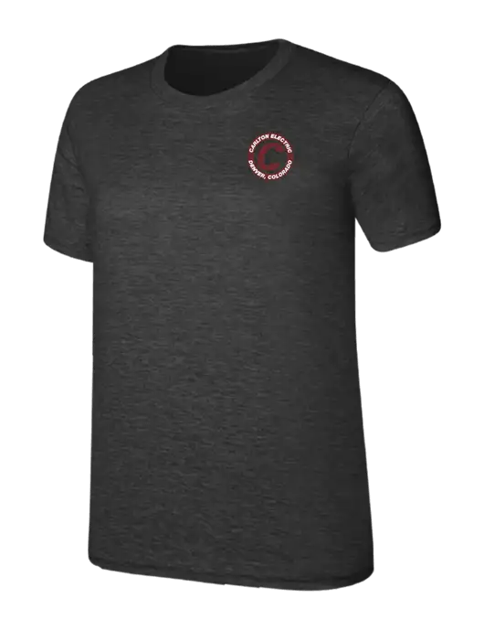 Womens Ring Spun Dark Heather Grey 4.5 oz T-Shirt w/Carlton Electric Logo