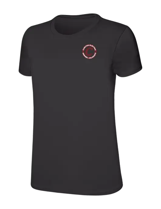 Womens Ring Spun Charcoal 4.5 oz T-Shirt w/Carlton Electric Logo