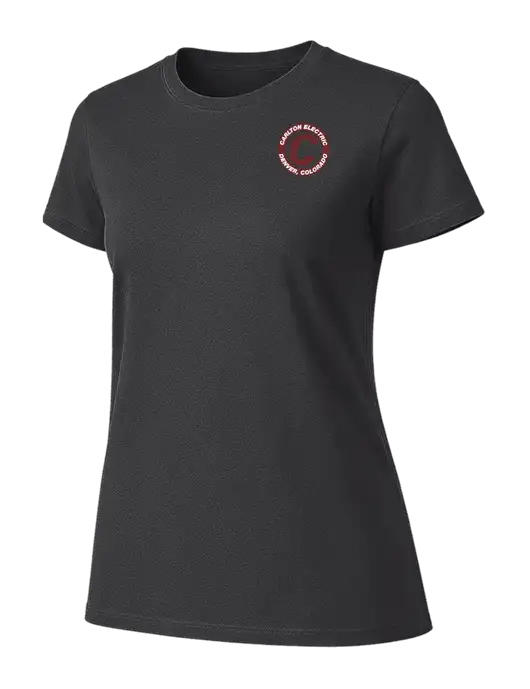 Womens Ring Spun Charcoal 4.5 oz T-Shirt w/Carlton Electric Logo