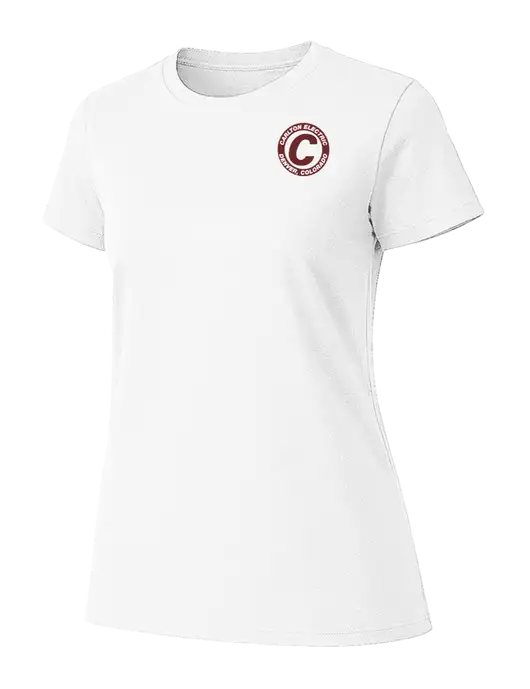 Womens Ring Spun White 4.5 oz T-Shirt w/Carlton Electric Logo