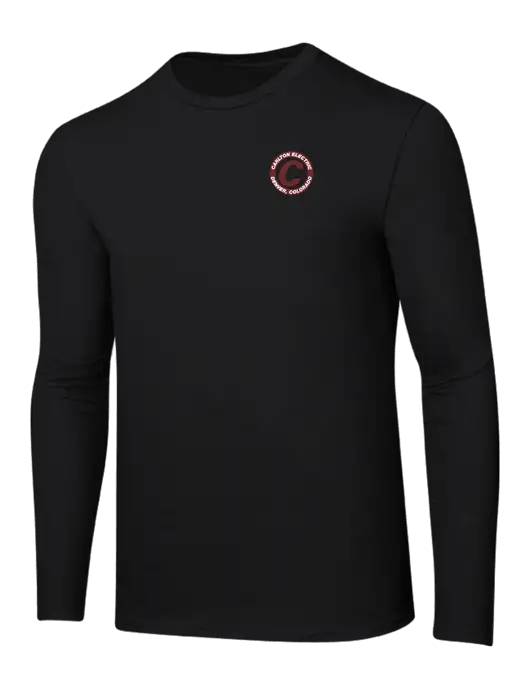 Ring Spun Jet Black 4.5 oz Long Sleeve T-Shirt w/Carlton Electric Logo