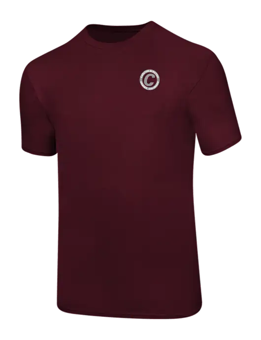 Ring Spun Maroon 4.5 oz T-Shirt w/Carlton Electric Logo