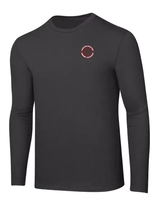 Ring Spun Charcoal 4.5 oz Long Sleeve T-Shirt w/Carlton Electric Logo