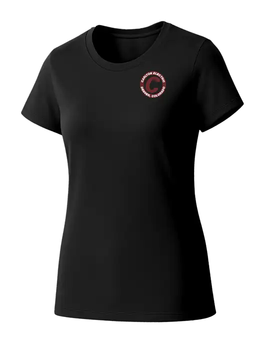 Womens Seriously Soft Black T-Shirt w/Carlton Electric Logo