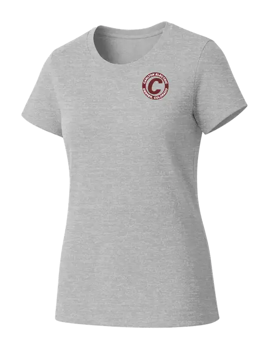 Womens Seriously Soft Light Heathered Grey T-Shirt w/Carlton Electric Logo