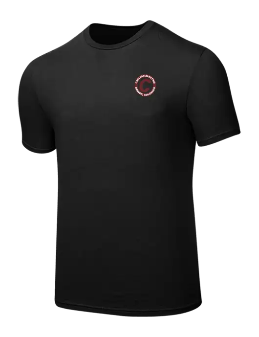 Seriously Soft Black T-Shirt w/Carlton Electric Logo
