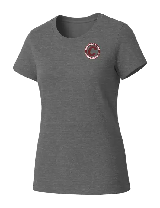 Womens Seriously Soft Grey Frost T-Shirt w/Carlton Electric Logo