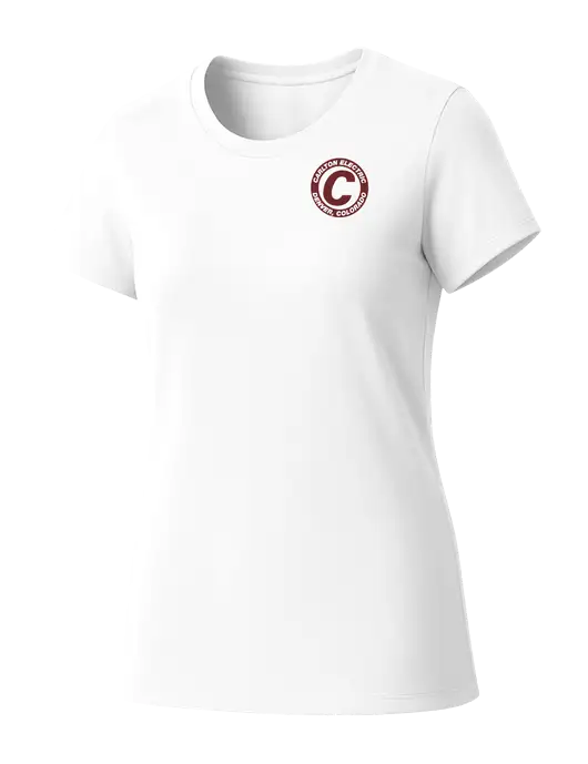 Womens Seriously Soft White T-Shirt w/Carlton Electric Logo
