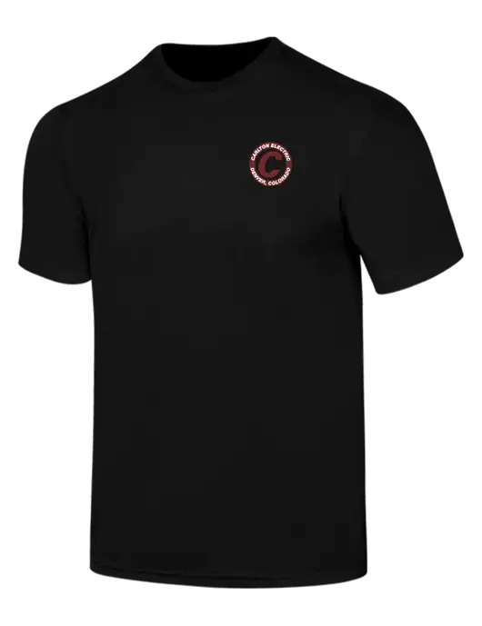 Simply Soft Black 4.5oz  Poly/Combed Ring Spun Cotton T-Shirt w/Carlton Electric Logo
