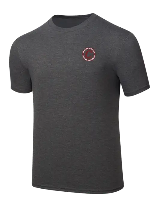 Simply Soft Heathered Charcoal 4.5oz  Poly/Combed Ring Spun Cotton T-Shirt w/Carlton Electric Logo